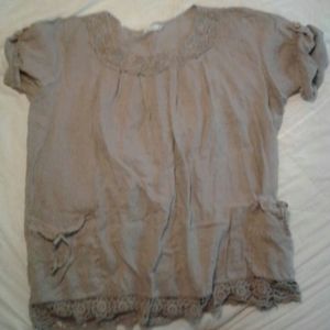 Ambra Linen Boho Top M/L made in Italy